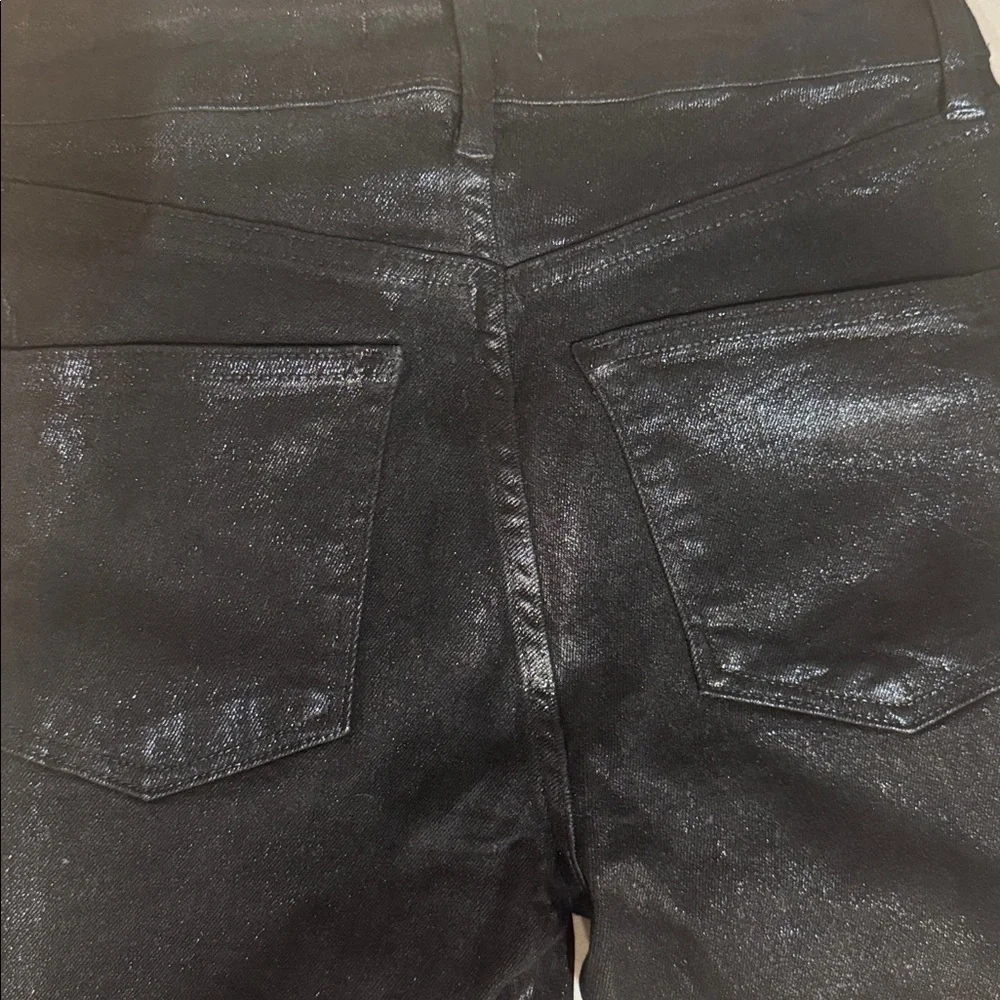NWOT We The Free High Rise Coated Shimmering Black Denim